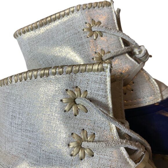 Jack Rogers Chloe Duck Boots Women 6 Blue White/Gold Waterproof Rain Snow Preppy - Picture 2 of 12